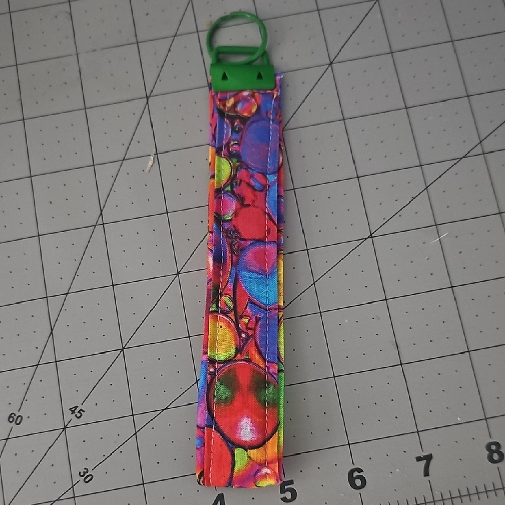 Colorful Bubble Print Wristlet Key Fob